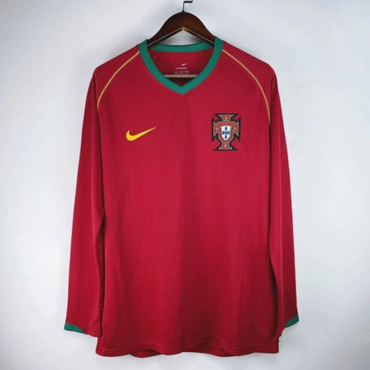 Retro 2006 Portugal Long Sleeve Jersey Home